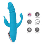 Maia KENNEDI - Blue 23.5 cm USB Rechargeable Triple Stimulating Vibrator - Hush Store Sydney 