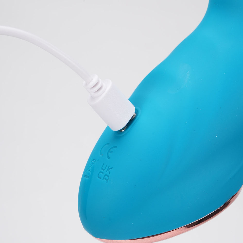 Maia KENNEDI - Blue 23.5 cm USB Rechargeable Triple Stimulating Vibrator - Hush Store Sydney 