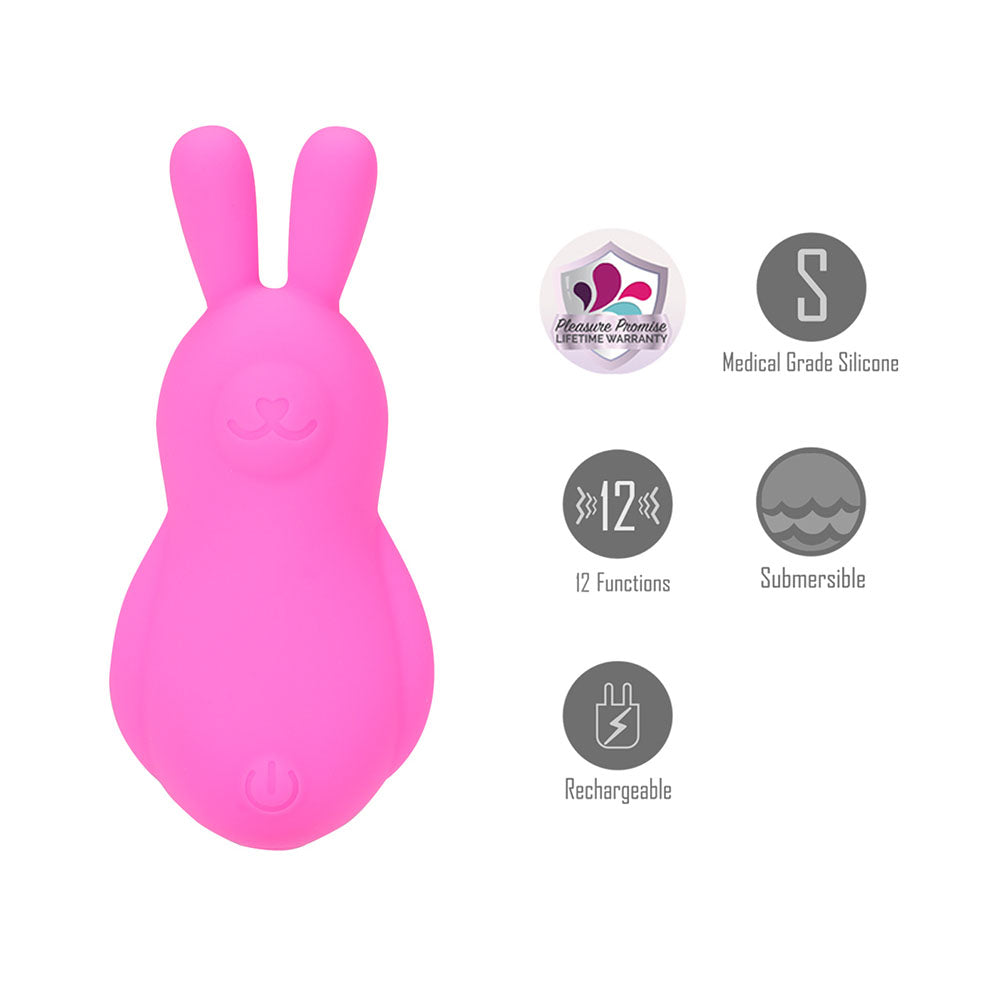 Maia BRI - Pink - Pink 9 cm USB Rechargeable Vibrating Bunny Bullet - Hush Store Sydney 