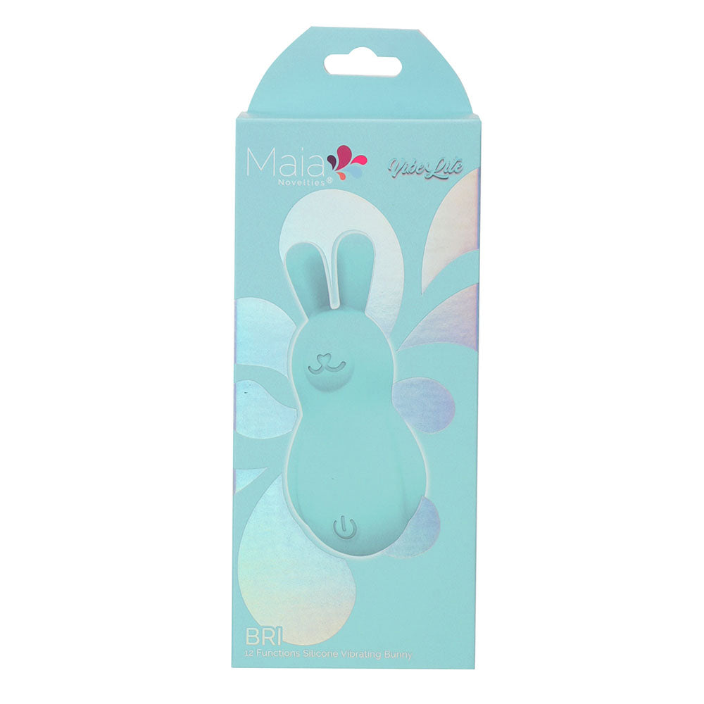 Maia BRI - Teal - Teal 9 cm USB Rechargeable Vibrating Bunny Bullet - Hush Store Sydney 