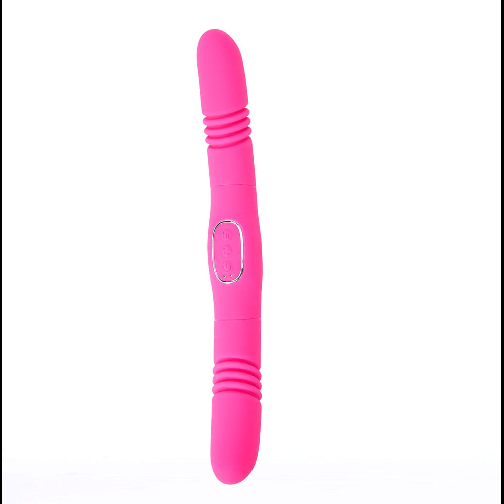 Maia ZENA - Pink - Pink 35.5 cm USB Rechargeable Dual Thrusting Double Ended Vibrator - Hush Store Sydney 