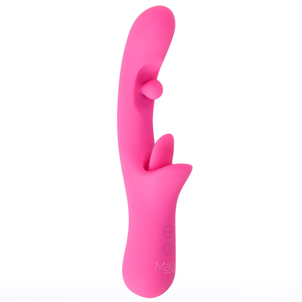 Maia ALORA - Pink 24.1 cm USB Rechargeable Rotating & Licking Vibrator - Hush Store Sydney 