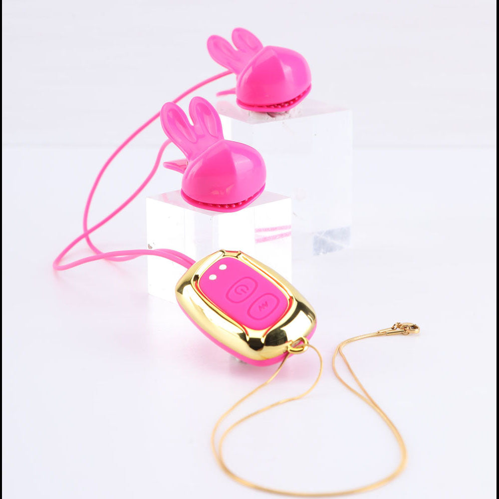 Maia MOLLI - Pink - Pink USB Rechargeable Vibrating Nipple Clamps & Necklace - Hush Store Sydney 