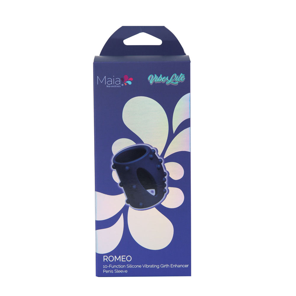 Maia ROMEO - Blue - Blue USB Rechargeable Vibrating Girth Enhancer Sleeve - Hush Store Sydney 