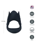 Maia ROCKY - Black - Black USB Rechargeable Vibrating Cock & Balls Ring - Hush Store Sydney 