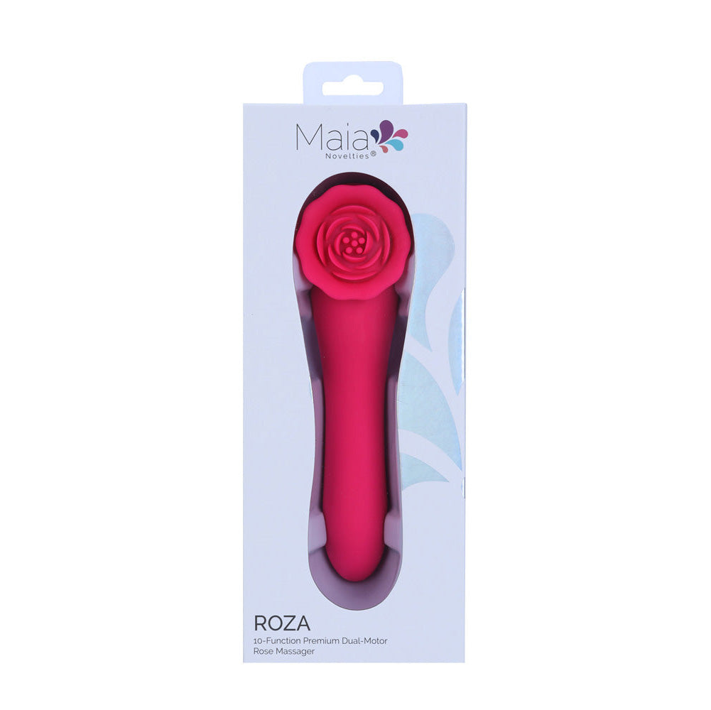 Maia ROZA - Pink 18.4 cm USB Rechargeable Dual Ended Vibrator