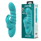 Party Up BRYNLYN - Teal - Teal 18.2 cm USB Rechargeable Rabbit Vibrator - Hush Store Sydney 