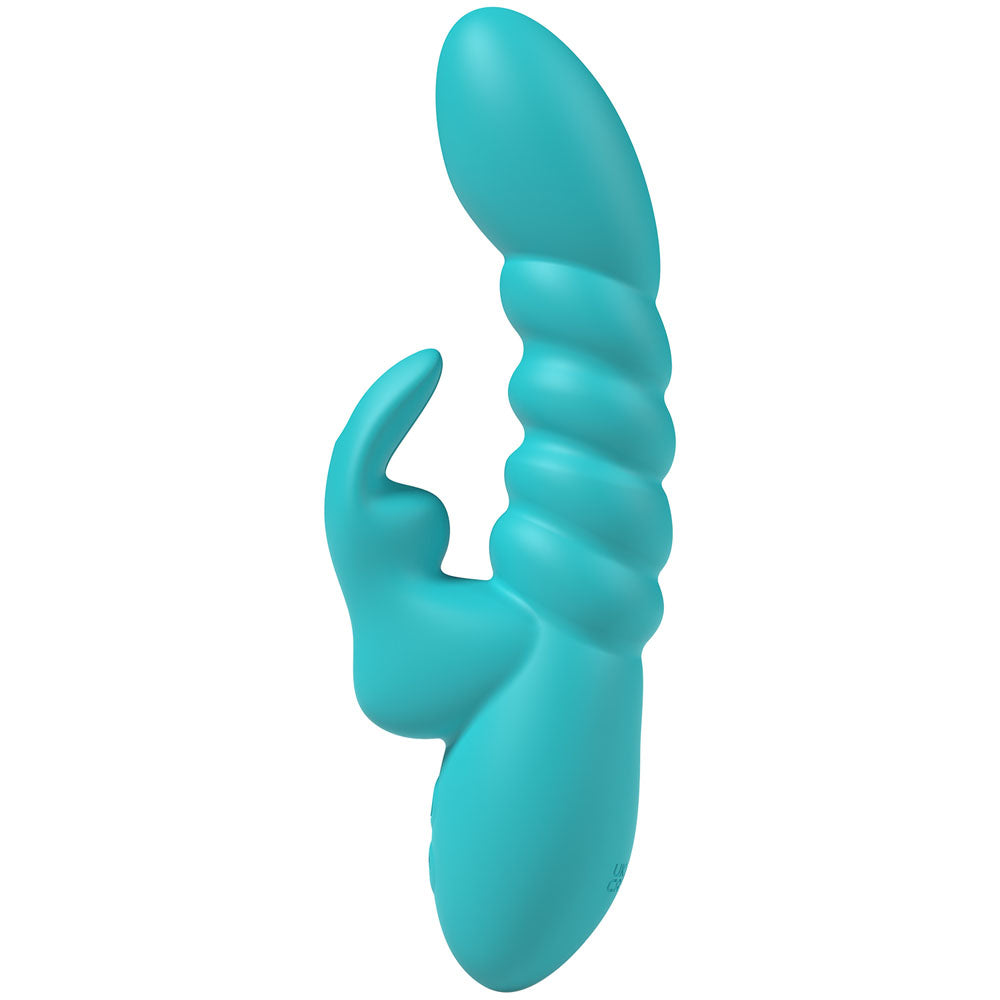 Party Up BRYNLYN - Teal - Teal 18.2 cm USB Rechargeable Rabbit Vibrator - Hush Store Sydney 