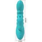 Party Up BRYNLYN - Teal - Teal 18.2 cm USB Rechargeable Rabbit Vibrator - Hush Store Sydney 