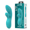 Party Up DALIDA - Teal - Teal 16.2 cm USB Rechargeable Rabbit Vibrator - Hush Store Sydney 