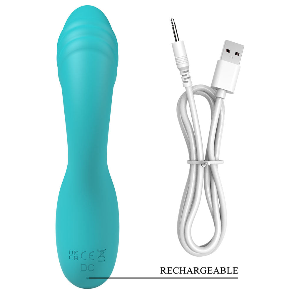 Party Up DALIDA - Teal - Teal 16.2 cm USB Rechargeable Rabbit Vibrator - Hush Store Sydney 