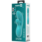 Party Up DALIDA - Teal - Teal 16.2 cm USB Rechargeable Rabbit Vibrator - Hush Store Sydney 