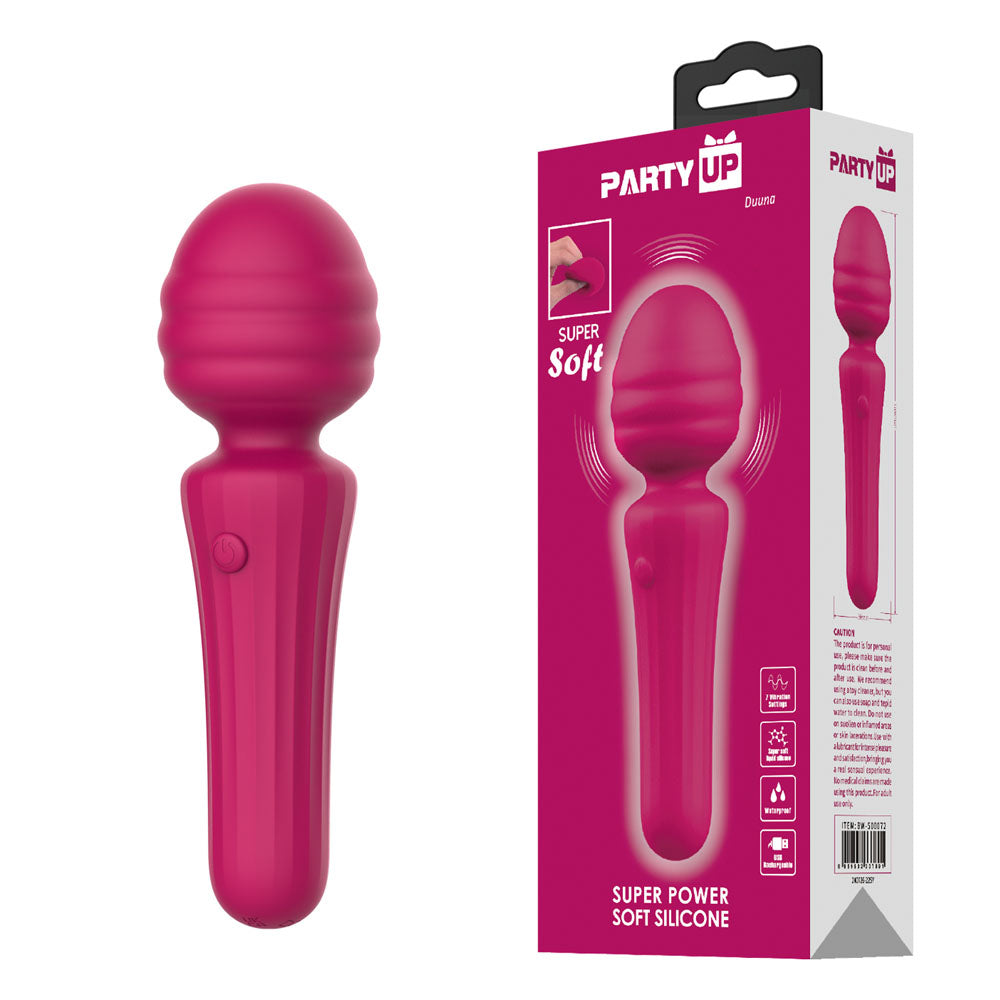 Party Up DUUNA - Pink - Pink 16.9 cm USB Rechargeable Massage Wand - Hush Store Sydney 