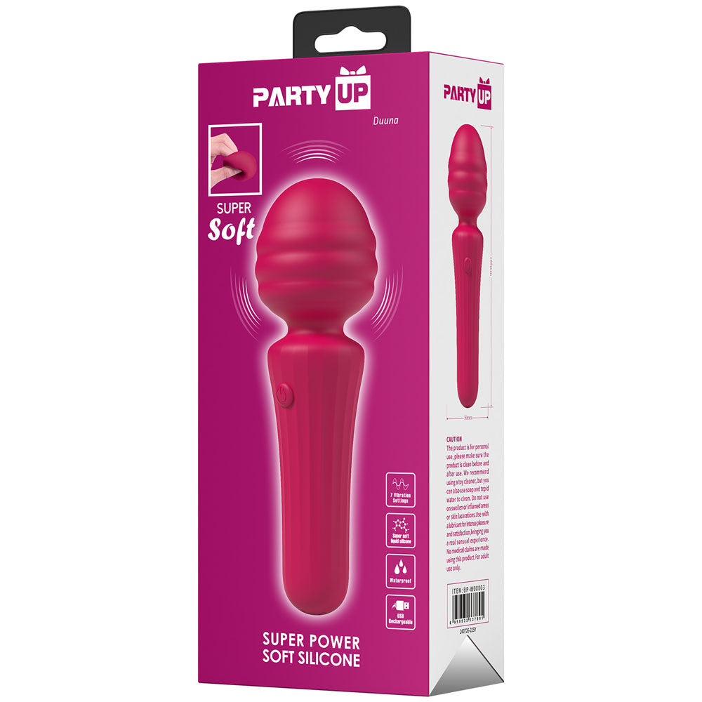 Party Up DUUNA - Pink - Pink 16.9 cm USB Rechargeable Massage Wand - Hush Store Sydney 