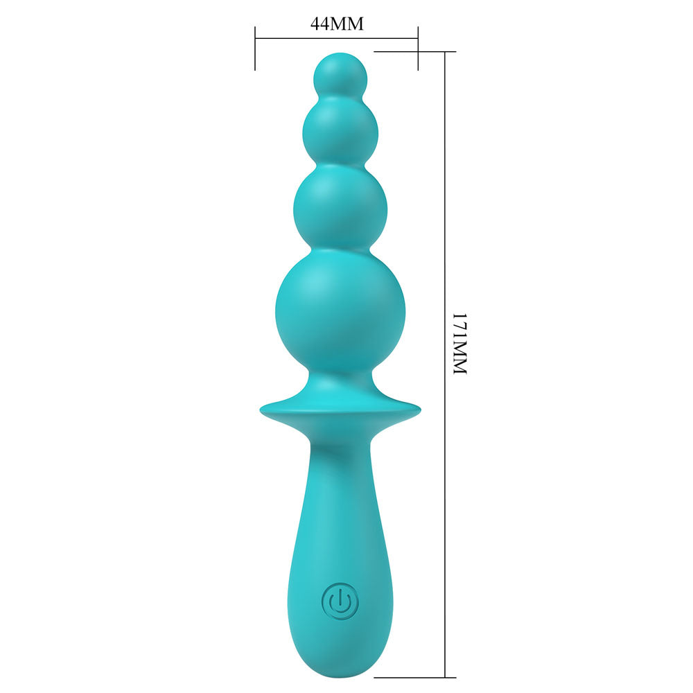 Party Up EVAJANE - Teal - Teal 17.1 cm USB Rechargeable Beaded Vibrator - Hush Store Sydney 