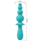 Party Up EVAJANE - Teal - Teal 17.1 cm USB Rechargeable Beaded Vibrator - Hush Store Sydney 