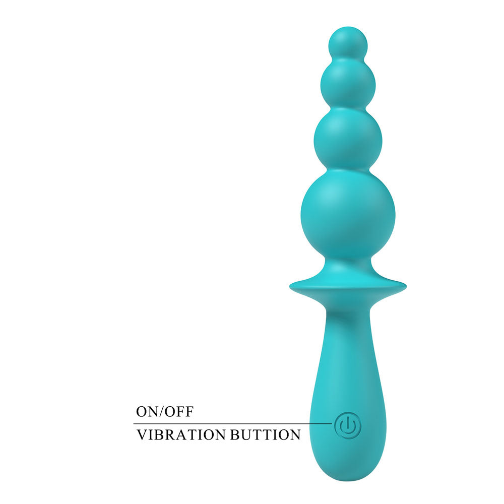 Party Up EVAJANE - Teal - Teal 17.1 cm USB Rechargeable Beaded Vibrator - Hush Store Sydney 
