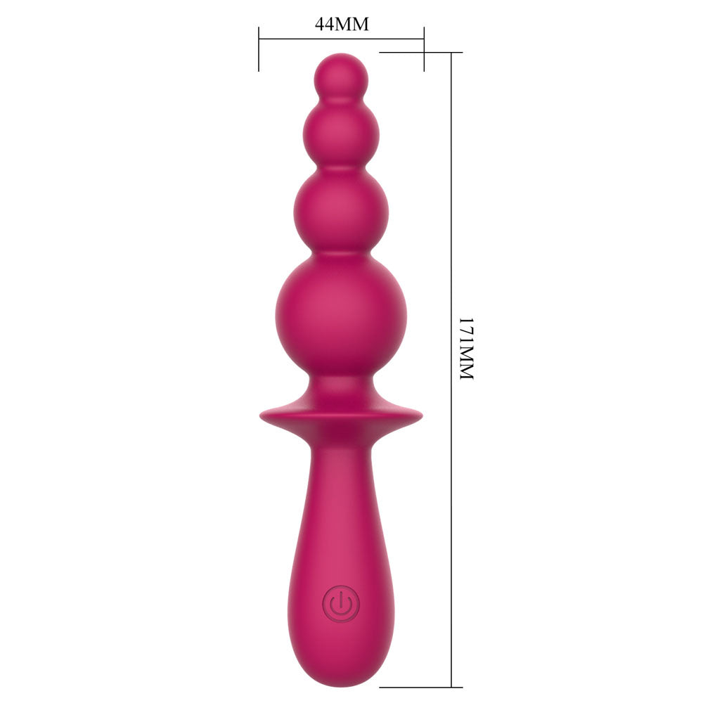 Party Up EVAJANE - Pink - Pink 17.1 cm USB Rechargeable Beaded Vibrator - Hush Store Sydney 