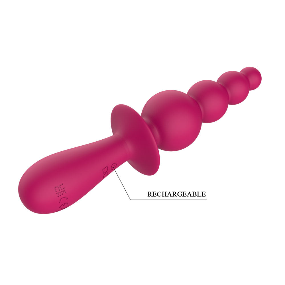 Party Up EVAJANE - Pink - Pink 17.1 cm USB Rechargeable Beaded Vibrator - Hush Store Sydney 