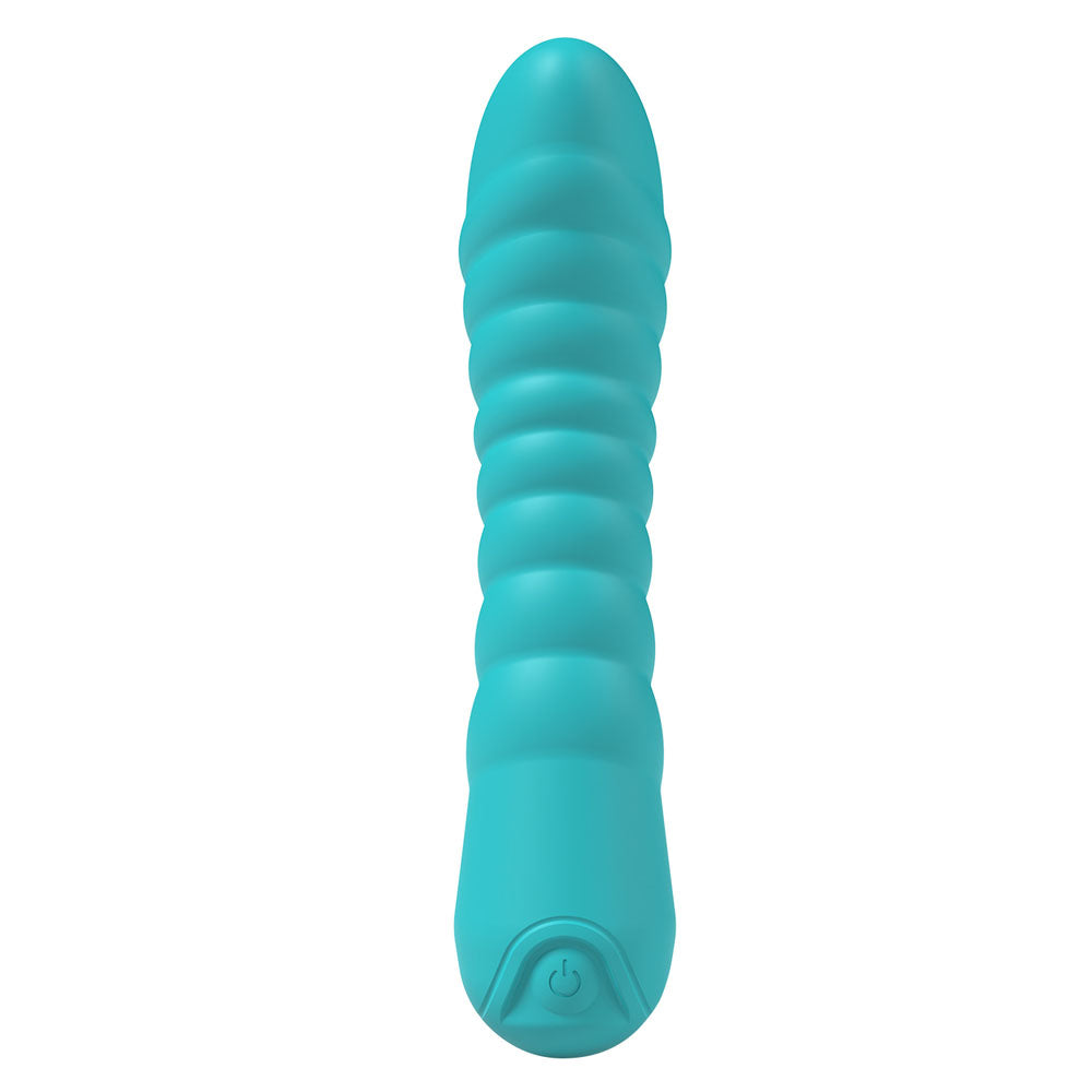 Party Up JAYLEI - Teal - Teal 14.6 cm USB Rechargeable Vibrator - Hush Store Sydney 