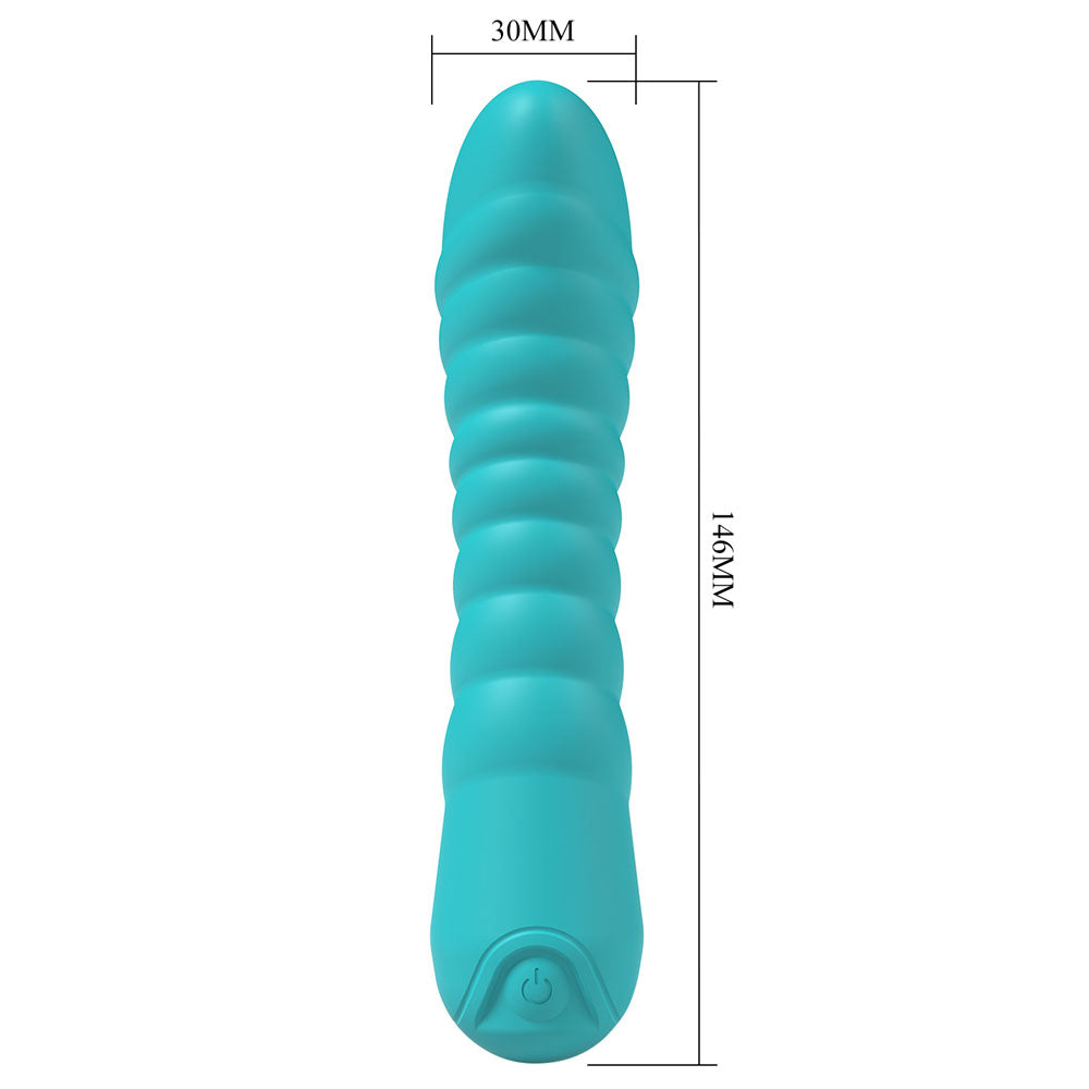 Party Up JAYLEI - Teal - Teal 14.6 cm USB Rechargeable Vibrator - Hush Store Sydney 