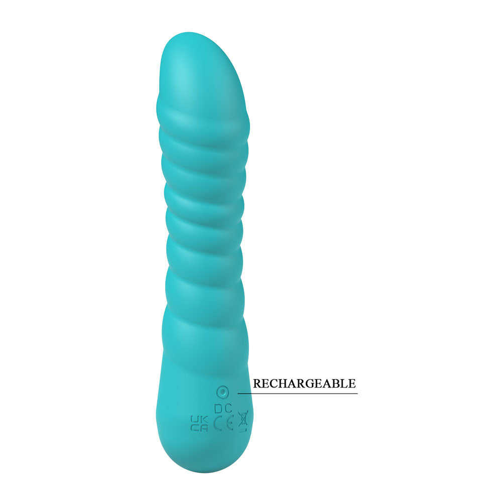 Party Up JAYLEI - Teal - Teal 14.6 cm USB Rechargeable Vibrator - Hush Store Sydney 