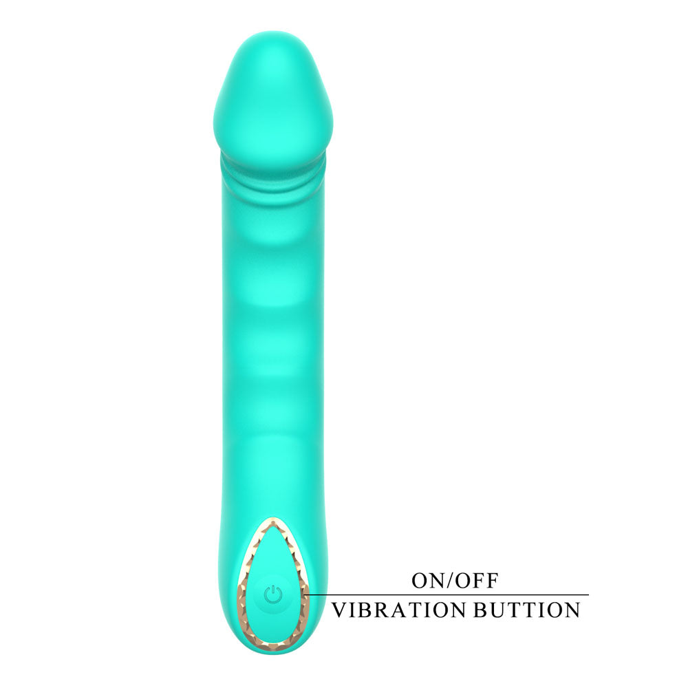 Party Up NIKI - Teal - Teal 15.4 cm USB Rechargeable Vibrator - Hush Store Sydney 