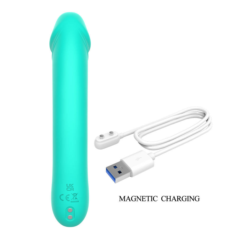 Party Up NIKI - Teal - Teal 15.4 cm USB Rechargeable Vibrator - Hush Store Sydney 