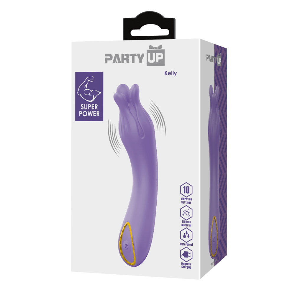 Party Up KELLY - Purple - Purple 13.7 cm USB Rechargeable Vibrator - Hush Store Sydney 
