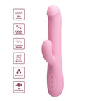 Party Up DEAN Wavy Rotation Vibe - Pink - Pink 23.8 cm USB Rechargeable Rotating Rabbit Vibrator