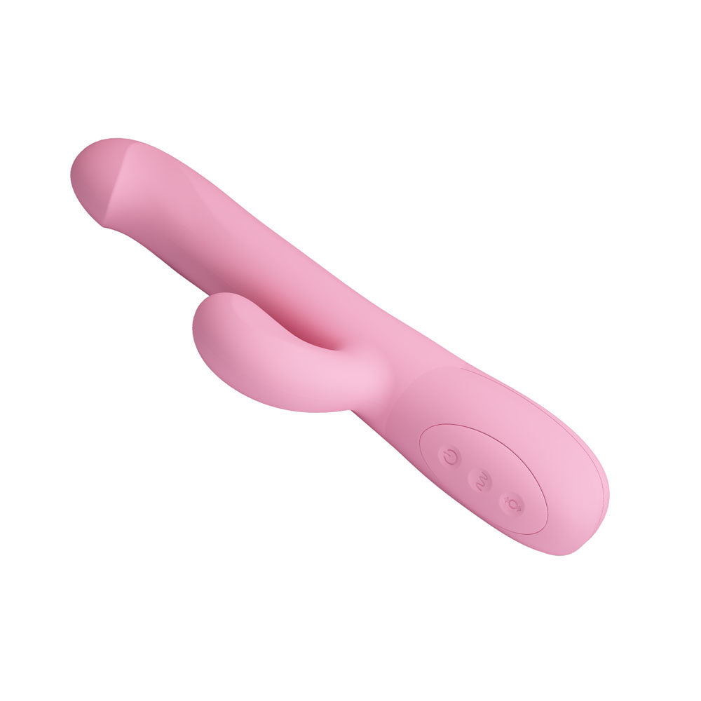 Party Up DEAN Wavy Rotation Vibe - Pink - Pink 23.8 cm USB Rechargeable Rotating Rabbit Vibrator