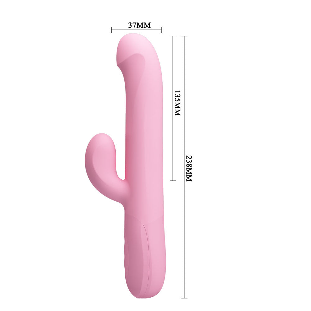 Party Up DEAN Wavy Rotation Vibe - Pink - Pink 23.8 cm USB Rechargeable Rotating Rabbit Vibrator