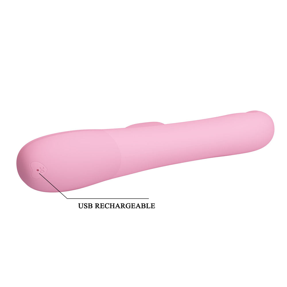Party Up DEAN Wavy Rotation Vibe - Pink - Pink 23.8 cm USB Rechargeable Rotating Rabbit Vibrator