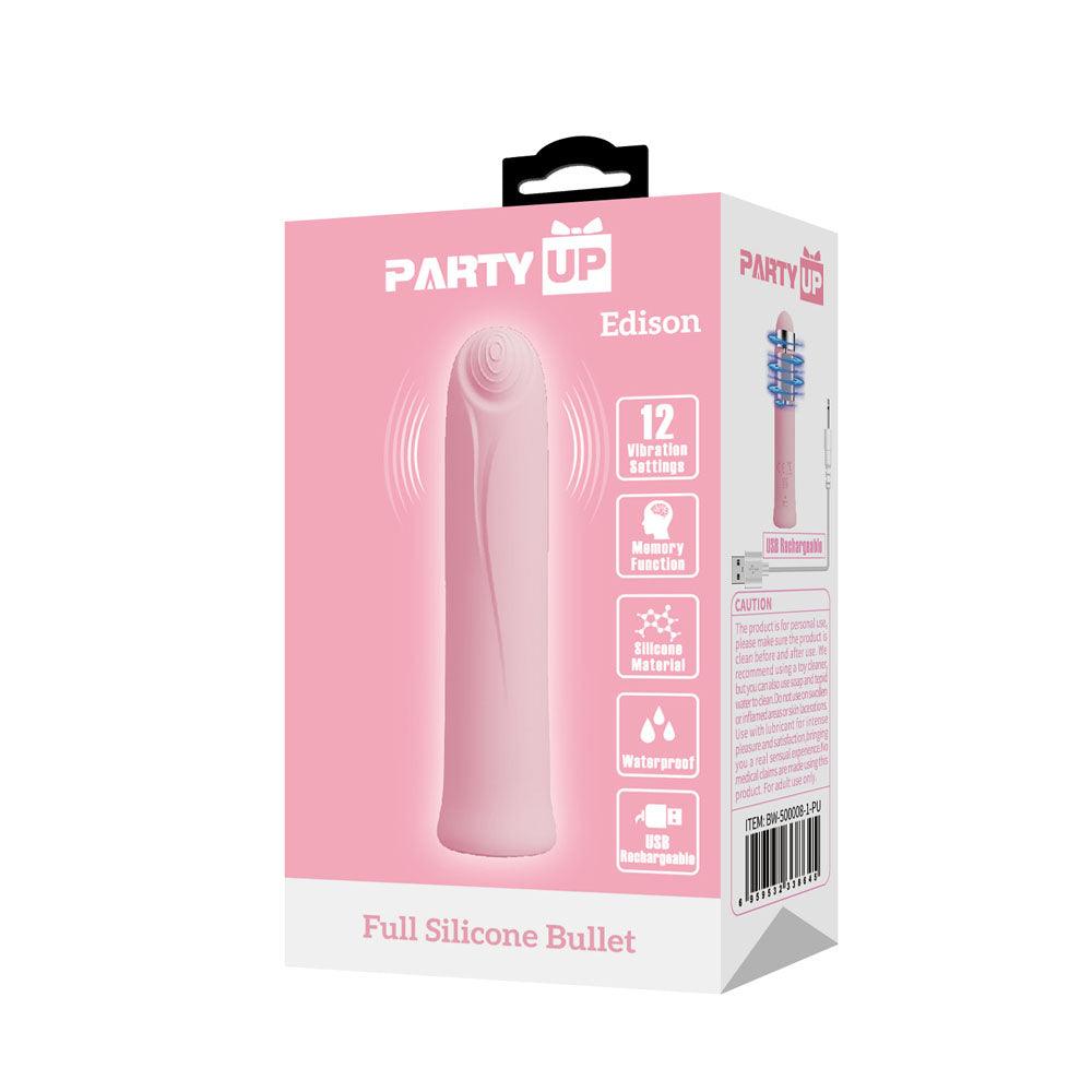 Party Up EDISON Bullet - Pink - Pink 10.3 cm USB Rechargeable Bullet