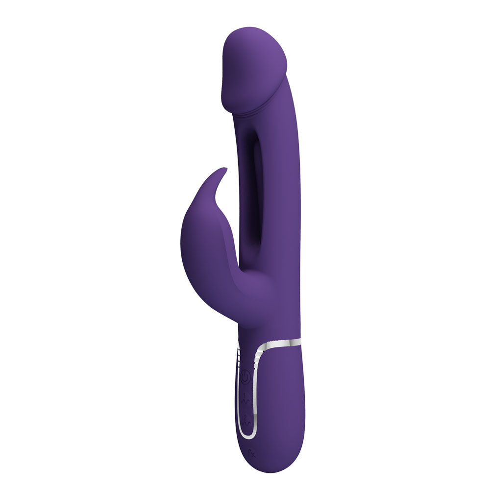 Party Up DAVID Swinging Vibe - Purple - Purple 23.2 cm USB Rechargeable Rabbit Vibrator with Flicking Arm
