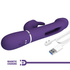 Party Up DAVID Swinging Vibe - Purple - Purple 23.2 cm USB Rechargeable Rabbit Vibrator with Flicking Arm
