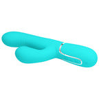 Party Up PAUL Rolling Beads Vibrator - Teal - Teal 22.6 cm USB Rechargeable Thrusting Rabbit Vibrator