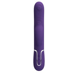 Party Up ALAN Dual Motor Vibrator - Purple - Purple 22.8 cm USB Rechargeable Vibrator with Licking Clit Stimulator and Thumping Shaft