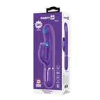 Party Up ALAN Dual Motor Vibrator - Purple - Purple 22.8 cm USB Rechargeable Vibrator with Licking Clit Stimulator and Thumping Shaft