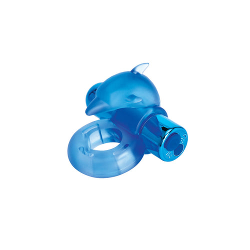 Bodywand Rechargeable Dancing Dolphin Ring - Blue USB Rechargeable Vibrating Cock Ring - Hush Store Sydney 