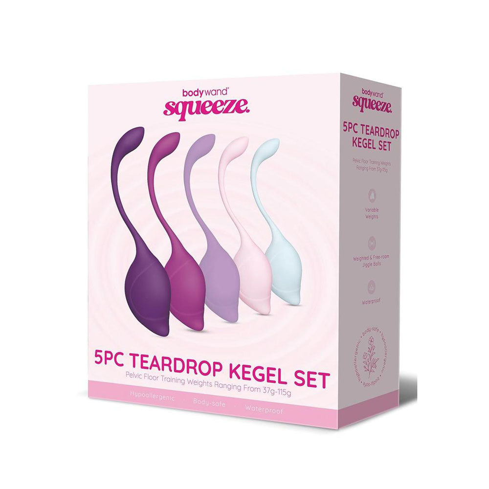 Bodywand Squeeze 5pc Teardrop Kegel Set - Weighted Kegel Set - 5 Piece Kit - Hush Store Sydney 