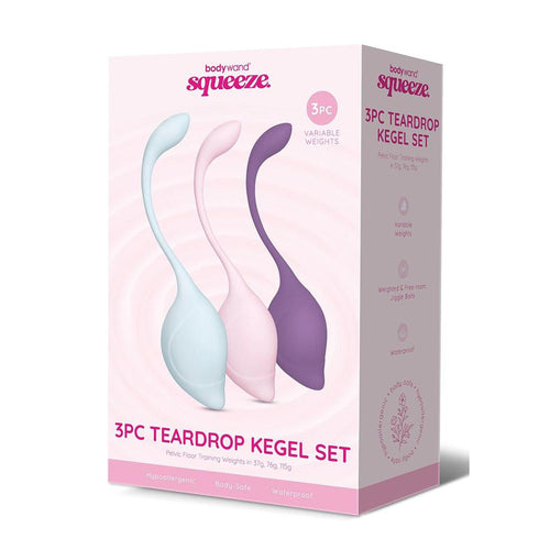 Bodywand Squeeze 3pc Teardrop Kegel Set - Weighted Kegel Set - 3 Piece Kit - Hush Store Sydney 