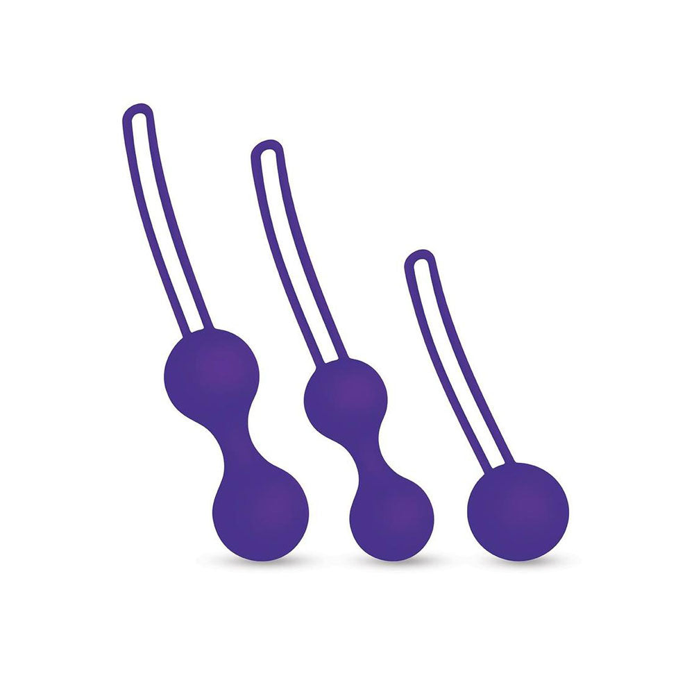 Bodywand Squeeze 3pc Kegel Training Set - Purple Weighted Kegel Ball Set - 3 Piece Kit - Hush Store Sydney 