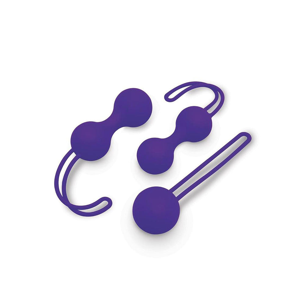 Bodywand Squeeze 3pc Kegel Training Set - Purple Weighted Kegel Ball Set - 3 Piece Kit - Hush Store Sydney 