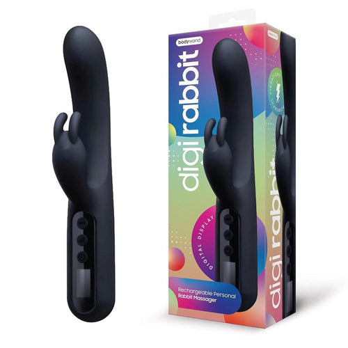Bodywayd Digi Rabbit - Black 23 cm USB Rechargeable Rabbit Vibrator - Hush Store Sydney 