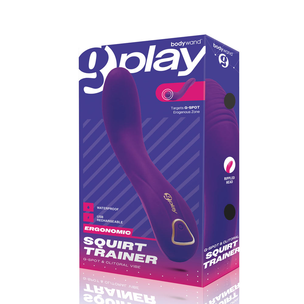 Bodywand G-Play Ergonomic Squirt Trainer - Purple 19 cm USB Rechargeable Vibrator - Hush Store Sydney 
