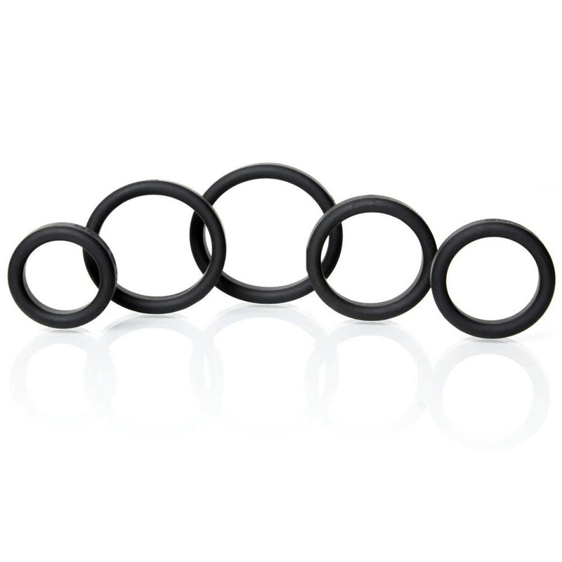 Boneyard Silicone Ring 5 Pcs Kit - Black Cock Rings - Set of 5 Sizes - Hush Store Sydney 