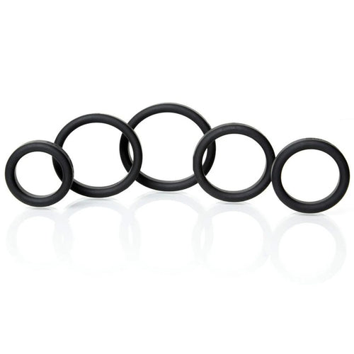 Boneyard Silicone Ring 5 Pcs Kit - Black Cock Rings - Set of 5 Sizes - Hush Store Sydney 