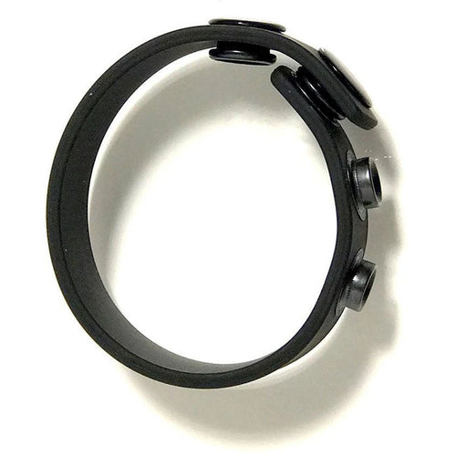 Boneyard Silicone Cock Strap Black - Black 3-Snap Adjustable Cock Ring - Hush Store Sydney 