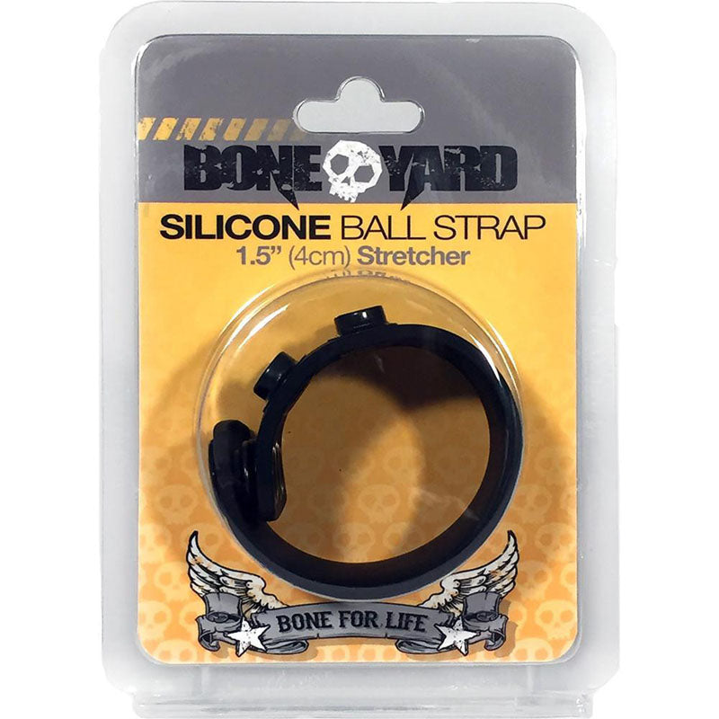 Boneyard Silicone Ball Strap Black - Black 3-Snap 4 cm Adjustable Ball Stretcher Ring - Hush Store Sydney 